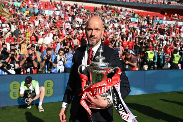 Erik ten Hag, manager of Manchester United looks on