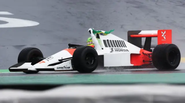 Lewis Hamilton drives Ayrton Senna's McLaren