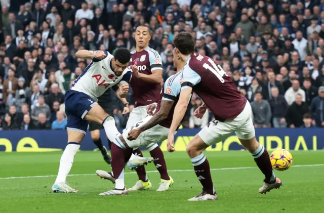 Tottenham Hotspur's Dominic Solanke shoots at goal