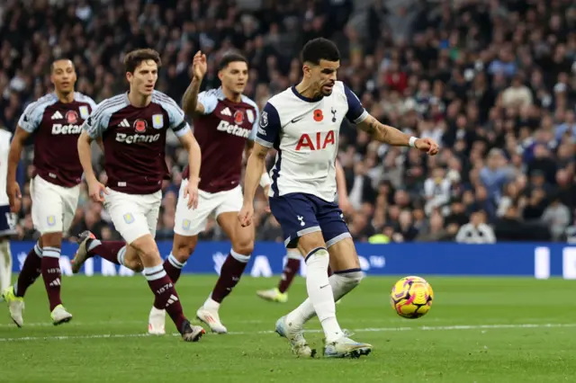 Dominic Solanke of Tottenham Hotspur scores his team's second goal