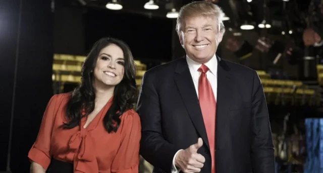 SNL cast member Cecily Strong and Donald Trump