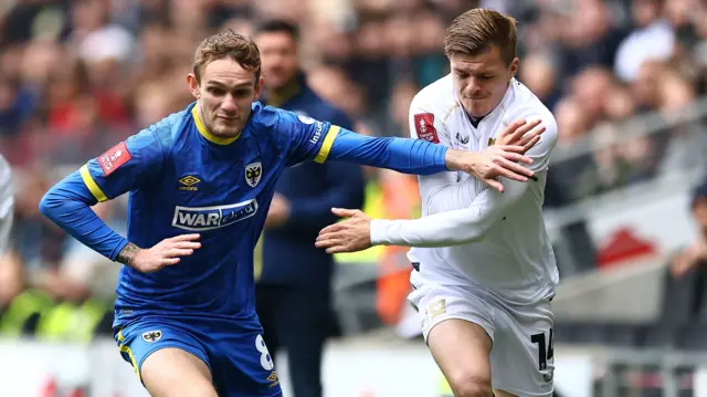 MK Dons v Wimbledon match action