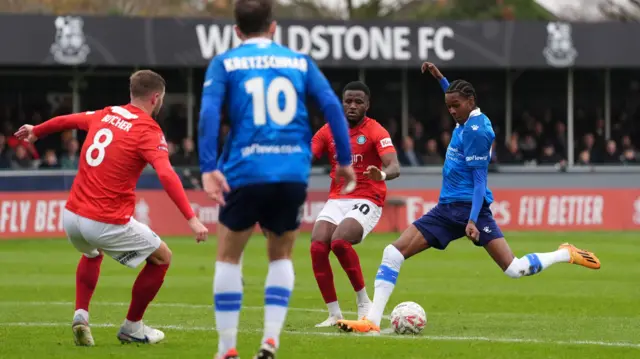 Kallum Cesay shoots over the bar for Wealdstone