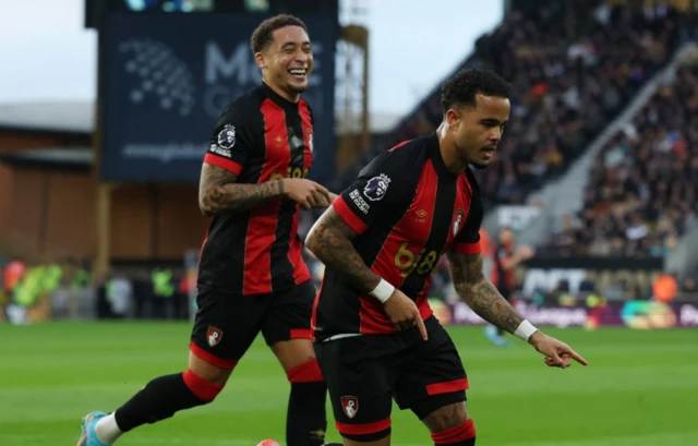 AFC Bournemouth's Justin Kluivert celebrates