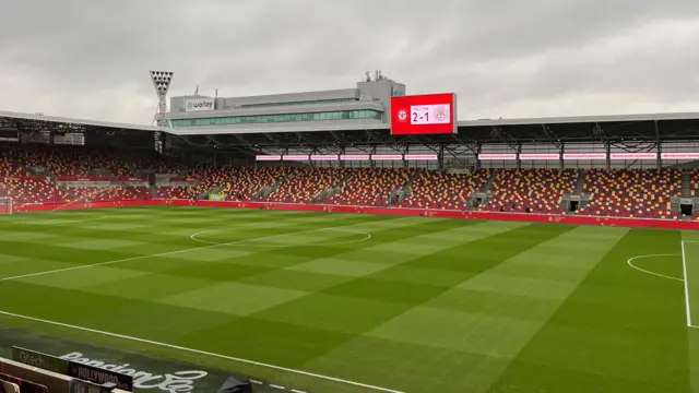 A picture of the empty Gtech Stadium