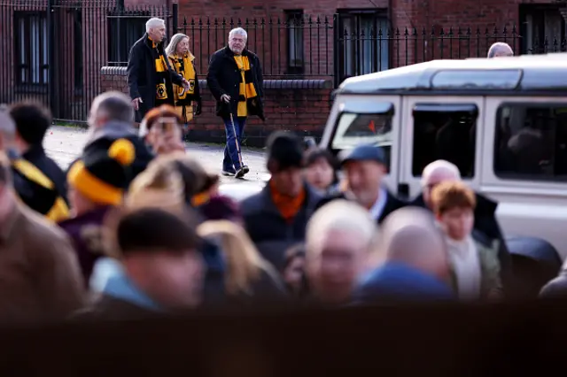 Fans arrive ahead of the Premier League match between Wolverhampton Wanderers