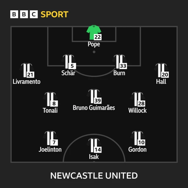 Newcastle United XI v Crystal Palace in the Premier League