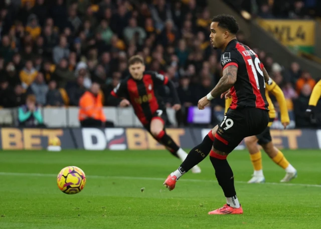 AFC Bournemouth's Justin Kluivert scores their first goal