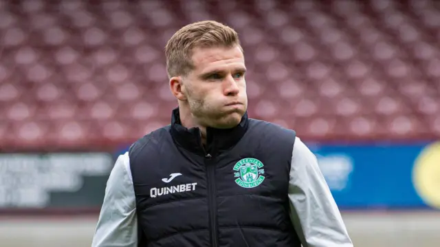 Hibernian defender Chris Cadden pictured at Fir Park before facing Motherwell