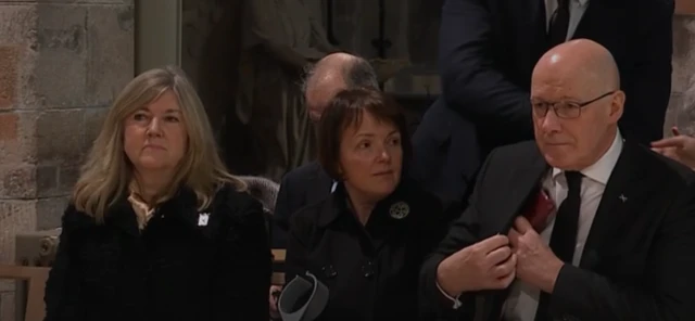 Alison Johnstone beside John Swinney and his wife