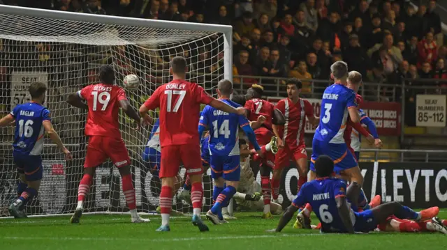 Dan Agyei scores the winner for Leyton Orient from close range