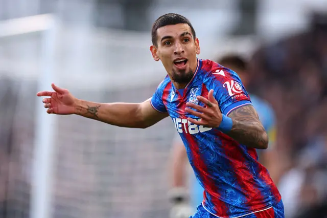 Daniel Munoz of Crystal Palace reacts