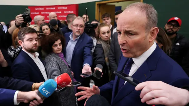 Micheál Martin speaks to the media