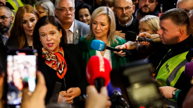 Mary Lou McDonald speaks to media