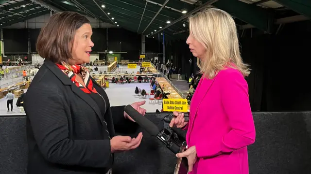 Mary Lou McDonald and Caitriona Perry