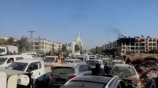 Cars travelling in different directions in traffic jams