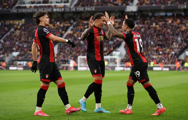 Justin Kluivert of AFC Bournemouth celebrates