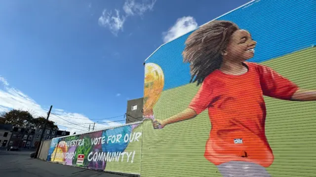 A mural of a child painted on a wall in Allentown, Pennsylvania