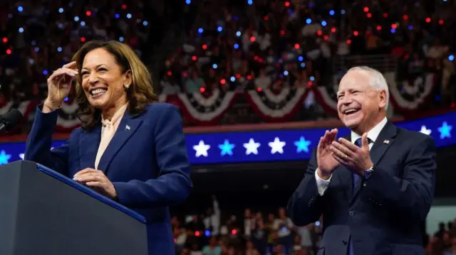 Kamala Harris holds a campaign rally with Tim Walz in Philadelphia