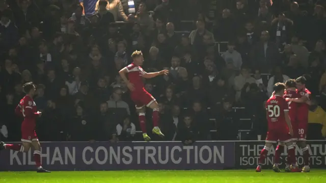 Middlesbrough celebrate going 2-0 up against QPR