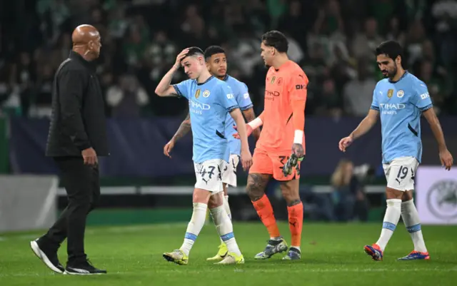 Man City players dejected