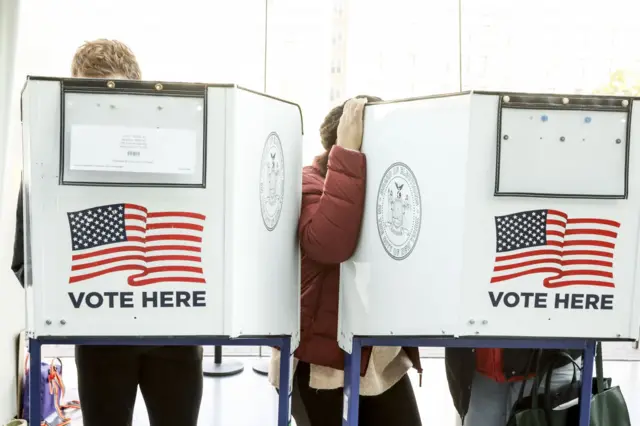 Voters cast ballots at a polling station in New York City. Photo: 5 November 2024