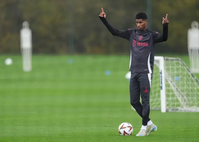 Marcus Rashford training alone