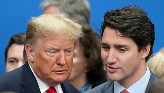 US President Donald Trump (left) and Canadian Prime Minister Justin Trudeau in 2019