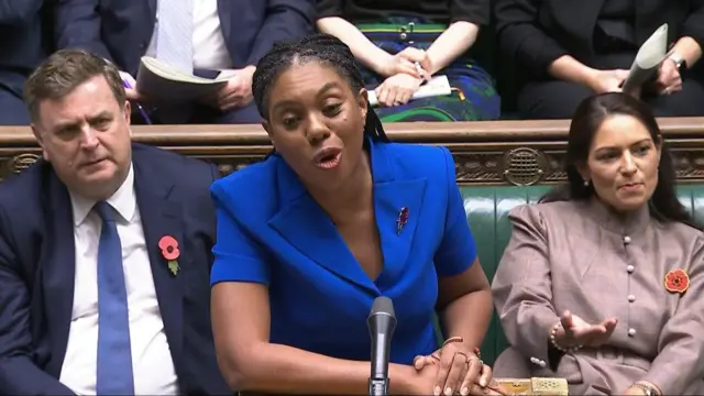 Kemi Badenoch speaking during Prime Minister's Questions in the House of Commons