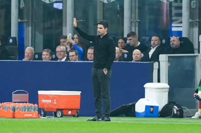 Mikel Arteta Head Coach of Arsenal gestures