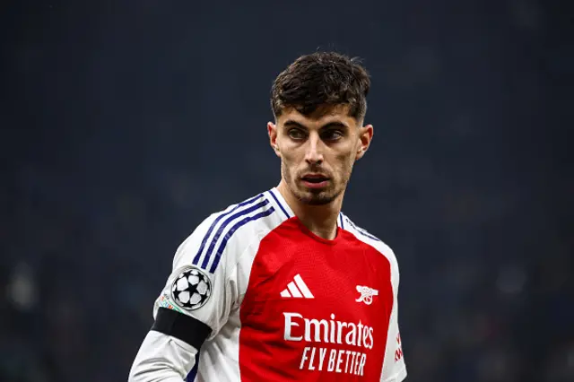 Kai Havertz of Arsenal FC looks on