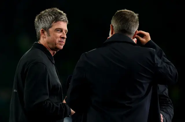 Noel Gallagher attends the Champions League match between Sporting Clube de Portugal and Manchester City