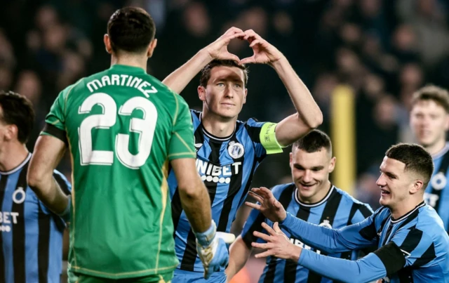 Club's Hans Vanaken celebrates scoring their side's first goal