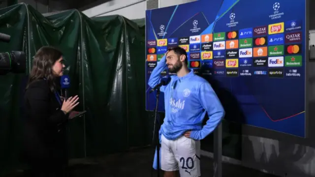 Bernardo Silva is interviewed after defeat to Sporting