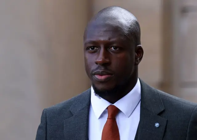 Manchester City and France footballer Benjamin Mendy arrives at Chester Crown Court