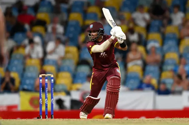 Brandon King of the West Indies bats