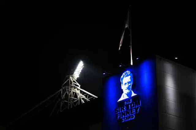 detailed view of The Sir Tom Finney Stand Emblem prior to the Sky Bet Championship match between Preston North End FC and Sunderland AFC at Deepdale