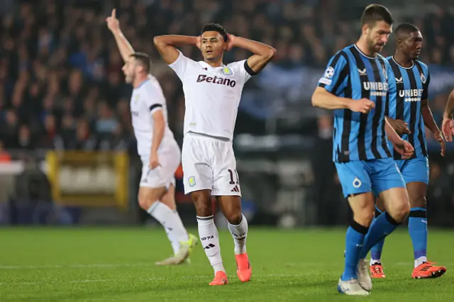 Ollie Watkins of Aston Villa reacts