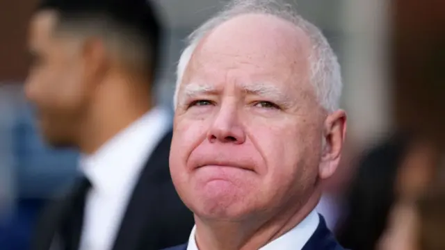 Close-up of Minnesota governor Tim Walz, blurred background