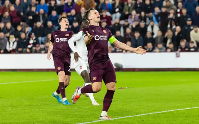 Lawrence Shankland has been lively up front for Hearts