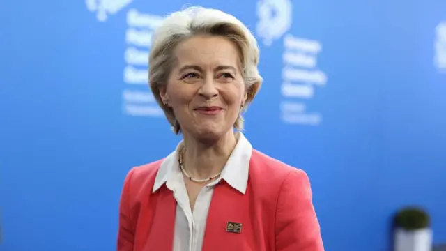 European Commission President Ursula von der Leyen attends the European Political Community Summit at the Puskas Arena, in Budapest, Hungary, November 7, 2024.