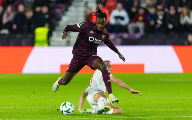 Malachi Boateng in action for Hearts