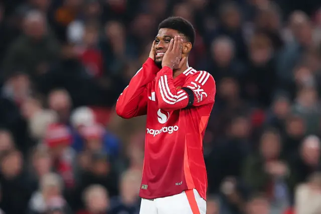 Amad Diallo of Manchester United reacts