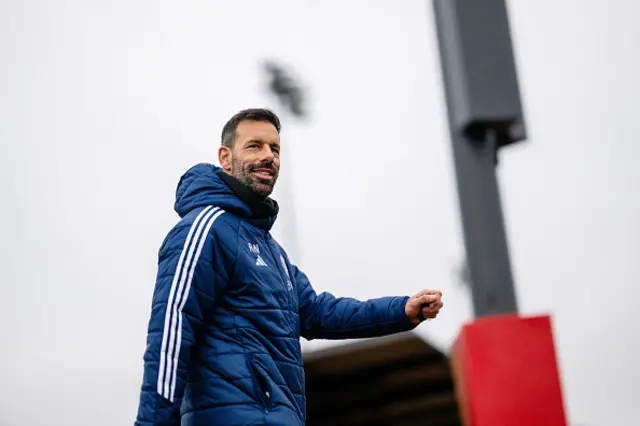 Ruud van Nistelrooy, Interim Manager of Manchester United looks on