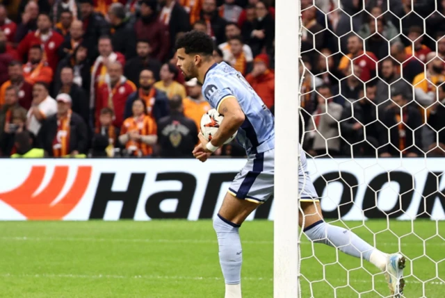 Tottenham Hotspur's Dominic Solanke reacts after scoring their second goal