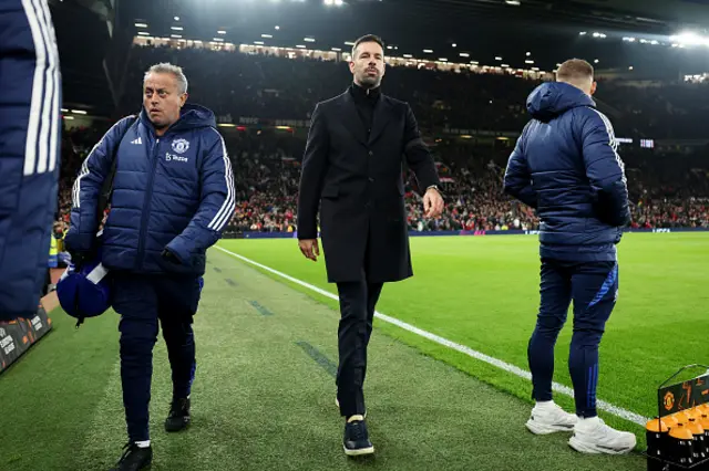 Ruud van Nistelrooy, Interim Head Coach of Manchester United, looks on