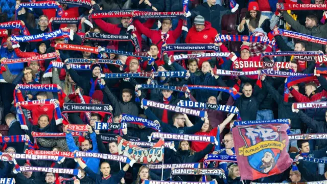 Heidenheim support at Tynecastle