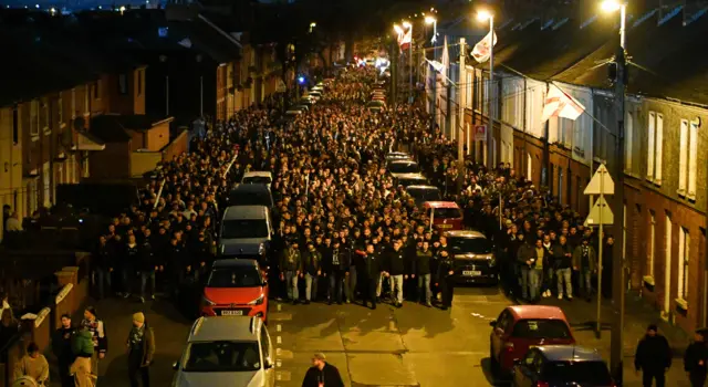 St Gallen fans marching to the stadium