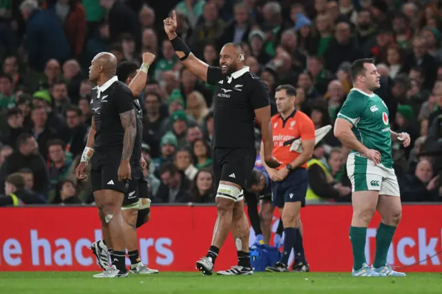 New Zealand celebrate their win in Dublin