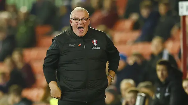 Rotherham boss Steve Evans shouts